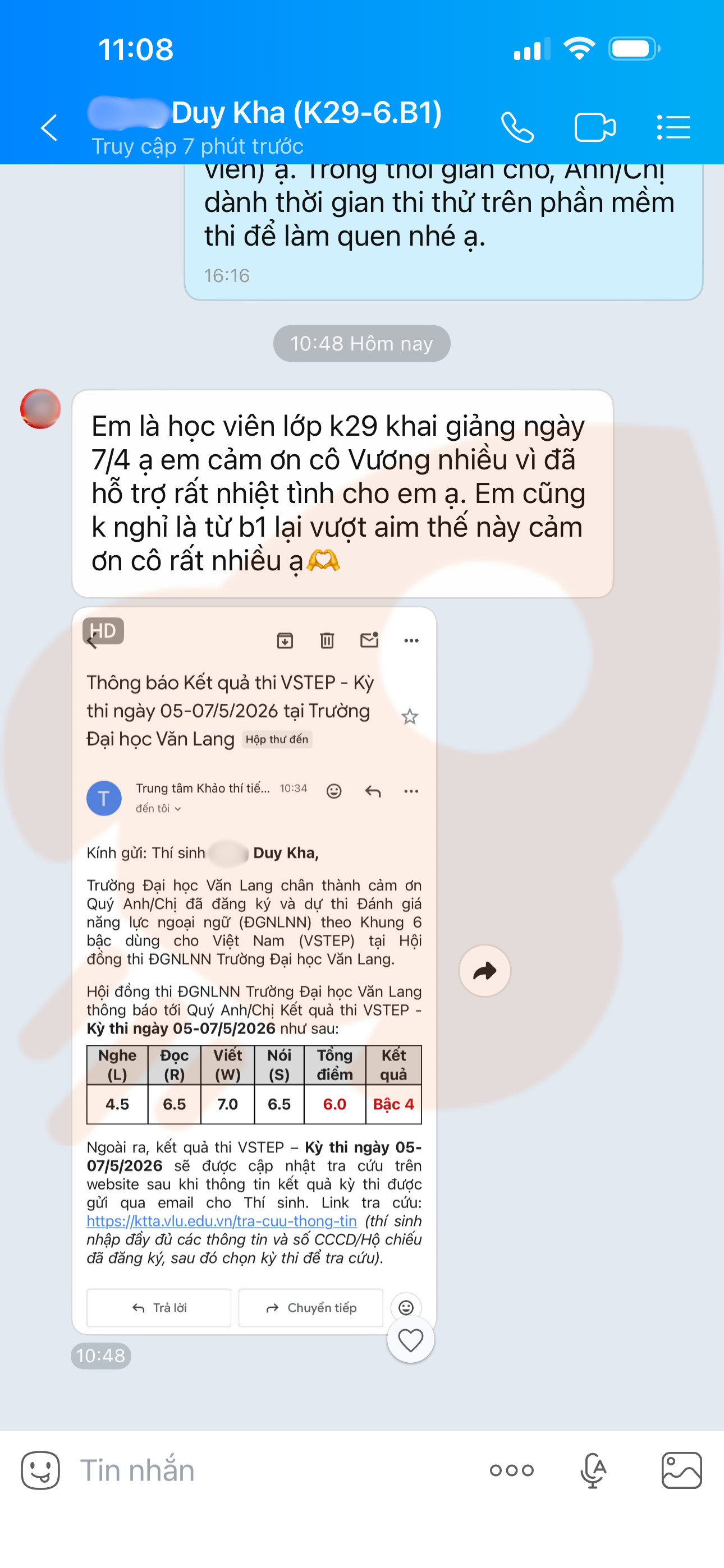 Phản hồi học viên 102