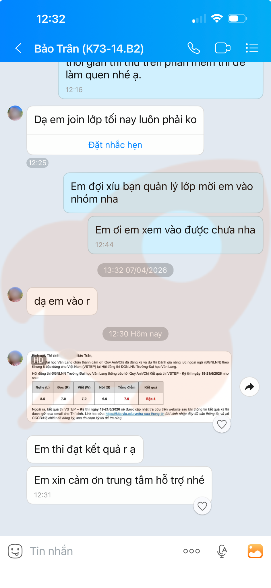 Phản hồi học viên 125