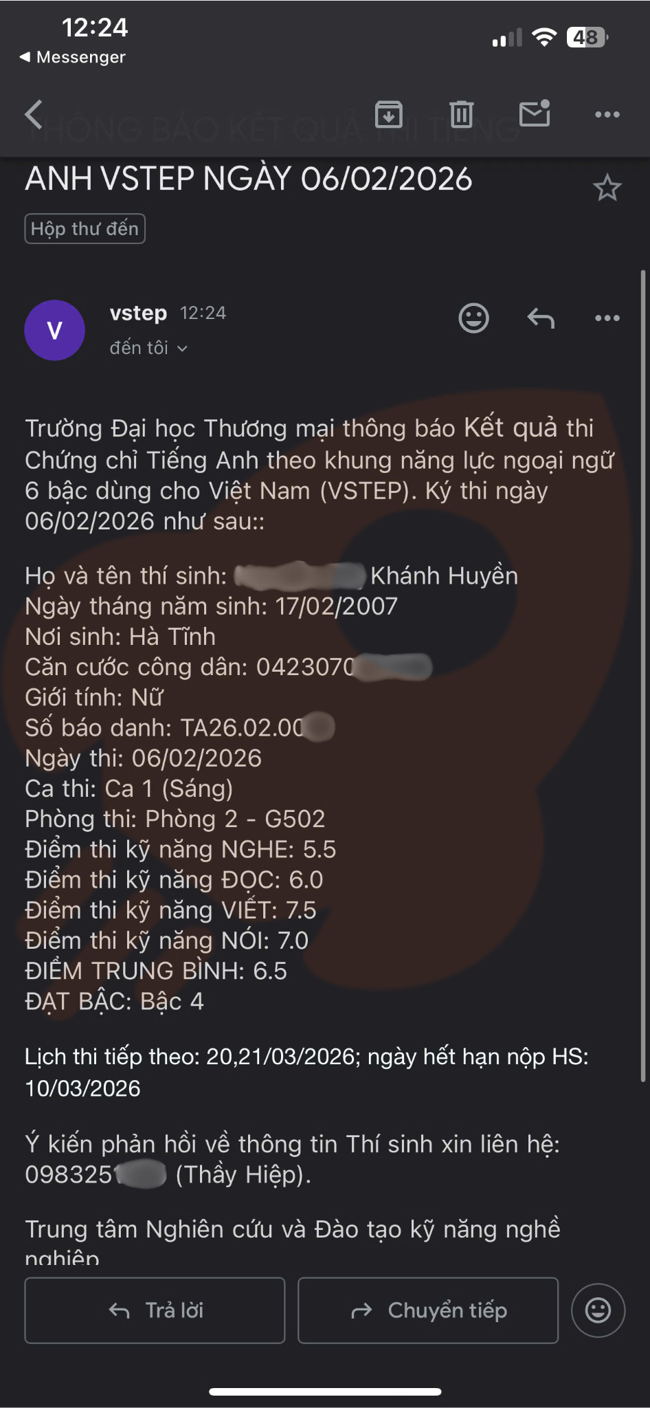 Phản hồi học viên 61