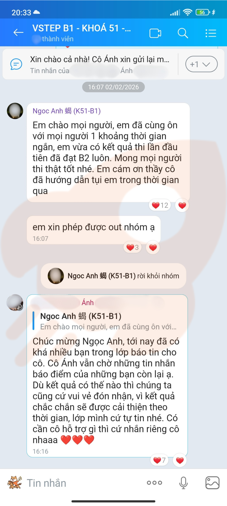 Phản hồi học viên 65