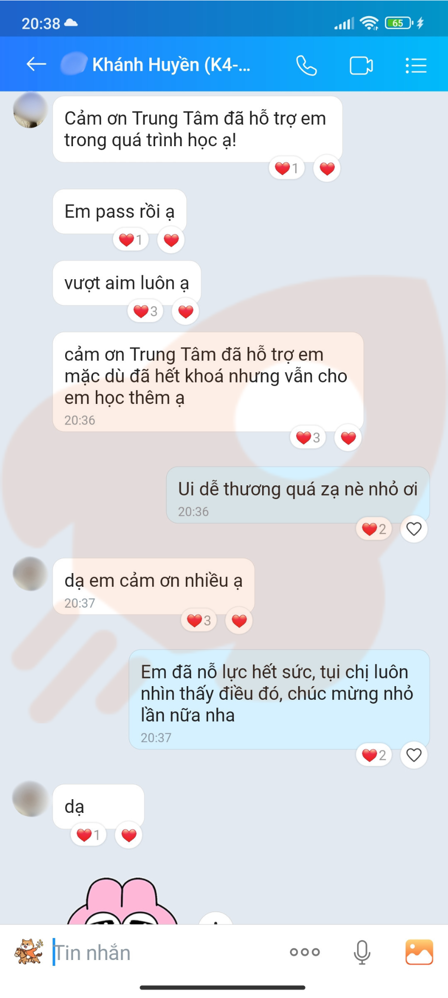 Phản hồi học viên 69