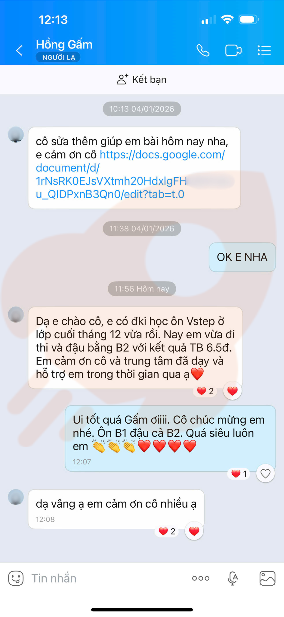 Phản hồi học viên 74