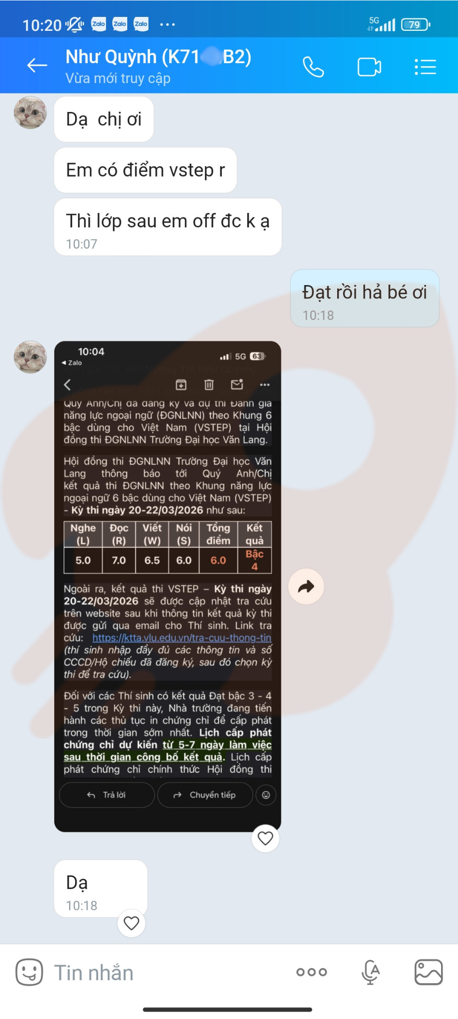 Phản hồi học viên 75