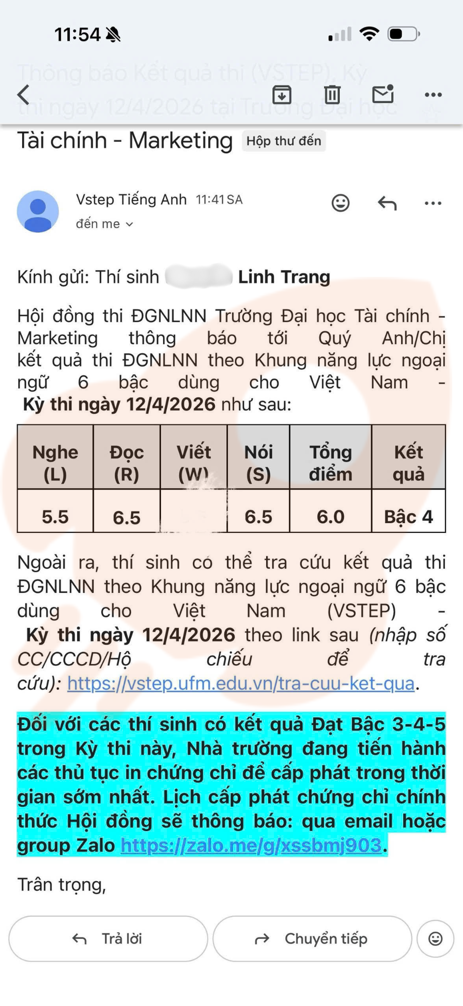 Phản hồi học viên 96