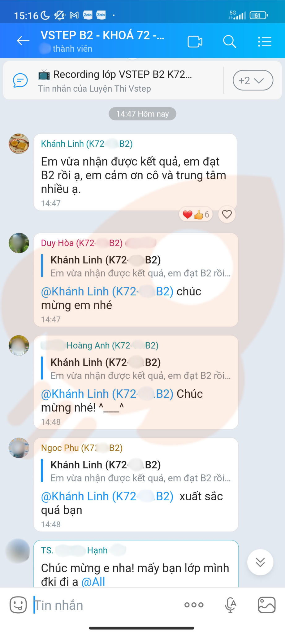 Phản hồi học viên 98