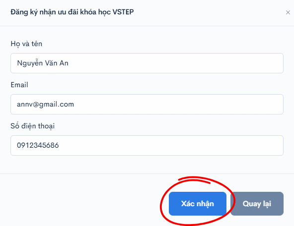 Bước 1a: Đăng ký nhận ưu đãi